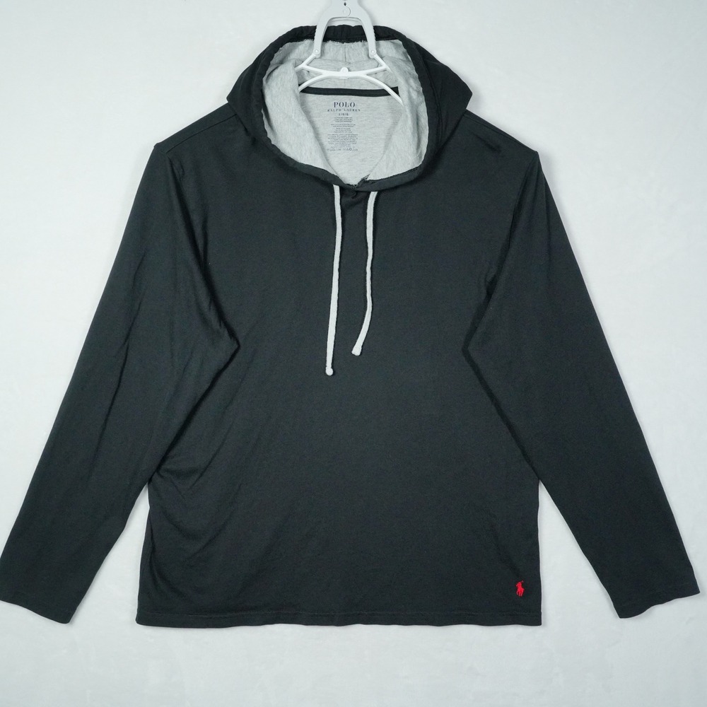 Polo Ralph Lauren Mens Large Black Supreme Comfort Long Sleeve Hoodie RN15763